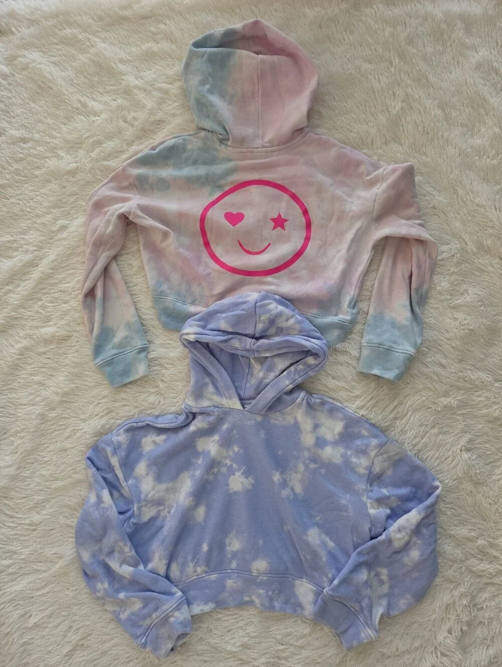 Sugar & Jade Bundle Of 2 Cropped Tie Dye Hoodie Sweatshirts Girls Size 12/14